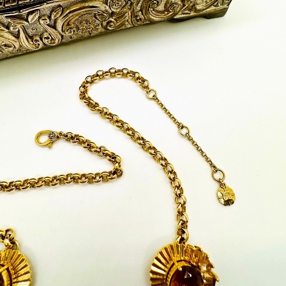 🔥 Vintage Monet Topaz Crystal Deco Necklace - Picture 15 of 17